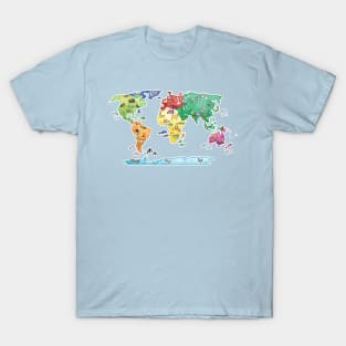 Animal world map T-Shirt